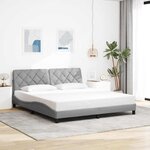 vidaXL Cadre de lit avec LED sans matelas gris clair 180x200 cm tissu