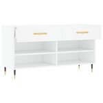 vidaXL Banc à chaussures blanc 102x35x55 cm bois d'ingénierie