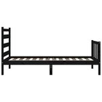 vidaXL Cadre de lit avec tête de lit noir petit simple bois massif