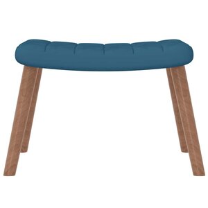 vidaXL Chaise à bascule avec repose-pied Bleu Velours