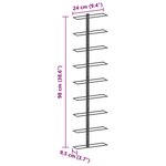 vidaXL Casier à bouteilles mural pour 9 bouteilles Noir Fer