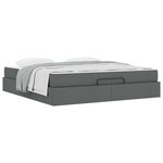 vidaXL Cadre de lit avec matelas avec matelas 2 Pièces Gris Foncé tissu