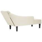 vidaXL Fauteuil long avec accoudoir droit crème velours