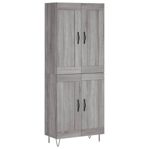 vidaXL Buffet haut Sonoma gris 69 5x34x180 cm Bois d'ingénierie