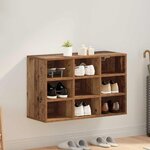 vidaXL Meuble à chaussures avec étagère Bois ancien 77.5 x 30 x 51 cm