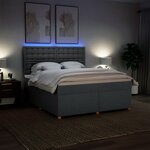 vidaXL Sommier à lattes de lit avec matelas Gris foncé 180x200cm Tissu