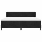 vidaXL Lit à ressorts avec matelas Noir 180 x 200 cm Velours