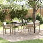 vidaXL Ensemble de salle à manger pour jardin 5 Pièces Beige polyrotin