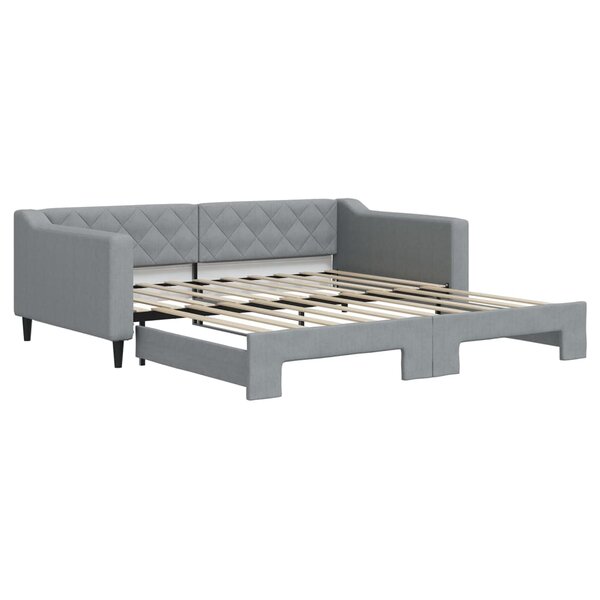 vidaXL Lit de jour avec lit gigogne gris clair 100x190 cm tissu