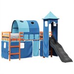 vidaXL Lit mezzanine enfants avec tour bleu 90x200 cm bois pin massif