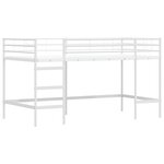 vidaXL Cadre de Lit Mezzanine pour Enfants avec Rideaux Blanc et Noir