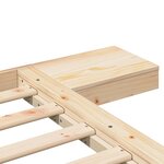 vidaXL Cadre lit avec tables de chevet 135x190cm en bois massif