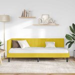 vidaXL Cadre de lit d'angle avec tête de lit Jaune 80 x 200 cm Velours