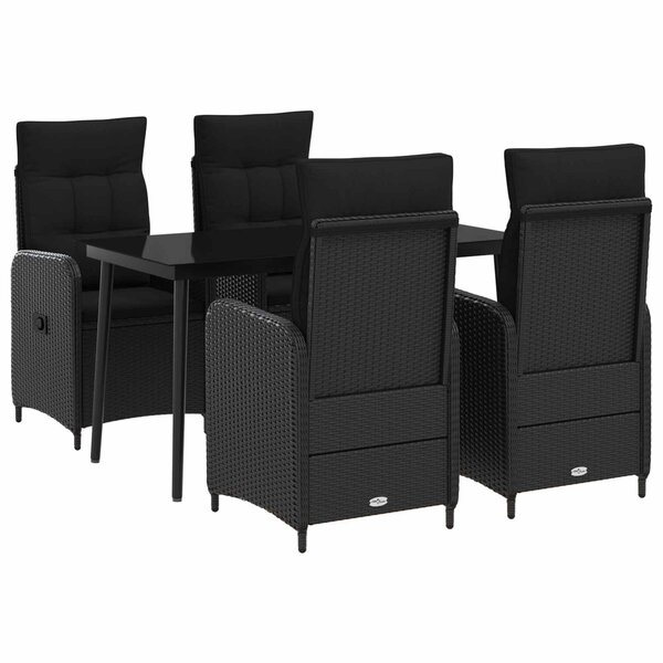 vidaXL Ensemble de Tables Basses avec coussin avec oreiller 5 Pièces Noir