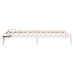 vidaXL Cadre de lit avec tables de chevet Blanc Blanc