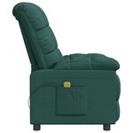 vidaXL Fauteuil de massage Vert foncé Tissu