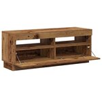vidaXL Meuble TV avec lumières LED vieux bois bois d'ingénierie