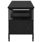 vidaXL Meuble TV Chêne noir 100 x 35 x 45 cm Bois d'ingénierie et fer
