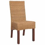 vidaXL Chaises à manger lot de 6 marron rotin naturel