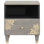 vidaXL Cabinet de chevet avec tiroir 2 Pièces Gris 40 x 33 x 46 cm