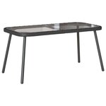 vidaXL Table basse Noir 90 x 45 x 43 cm Poly Rattan et verre