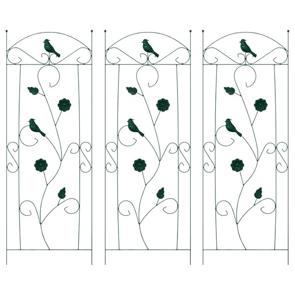 vidaXL Clôture de jardin 3 Pièces Vert 110 x 40 cm Acier
