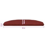 vidaXL Tapis d'escalier auto-adhésifs Semi-circulaire 15 Pièces Bordeaux