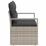 vidaXL Canapé de jardin 2 places avec coussins en rotin synthétique gris