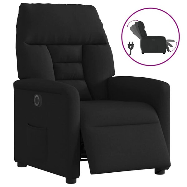 vidaXL Fauteuil inclinable électrique Noir Tissu