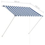 vidaXL Auvent rétractable 100x150 cm Bleu et blanc