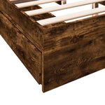 vidaXL Cadre de lit et tiroirs chêne fumé 150x200 cm bois d'ingénierie