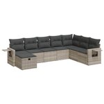 vidaXL Salon de jardin 8 Pièces avec coussins gris clair résine tressée