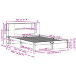 vidaXL Lit bibliothèque sans matelas blanc 150x200 cm bois pin massif