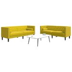 vidaXL Ensemble de canapé Chesterfield et traversins 2 Pièces velours