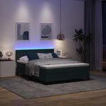 vidaXL Lit à ressorts avec matelas Vert foncé 160 x 200 cm Velours