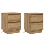vidaXL Cabinet de chevet avec 2 Pièces chêne artisanal 39 x 34.5 x 50 cm