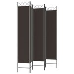 vidaXL Cloison de séparation 5 panneaux Marron 200x220 cm Tissu