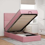 vidaXL Cadre de lit ottoman avec matelas rose 90x190 cm velours