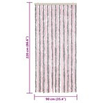 vidaXL Rideau anti-mouches gris argenté et rose 90x220 cm chenille