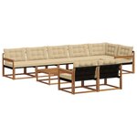 vidaXL Ensemble de canapés d'extérieur 9 Pièces Naturel et Beige