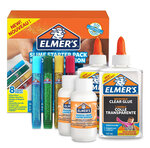 ELMER'S Kit de base pour Slime  4 Stylos colle à paillettes  2 flacons de colle transparente  2 flacons de liquide magique