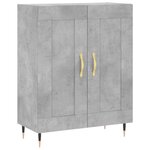 vidaXL Buffet haut Gris béton 69 5x34x180 cm Bois d'ingénierie
