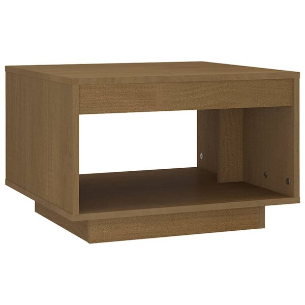 vidaXL Table basse marron miel 50x50x33 5 cm bois de pin massif