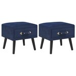vidaXL Tables de chevet 2 Pièces Bleu 40x35x40 cm Velours