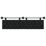 vidaXL Tête de lit suspendue Noir Tissu