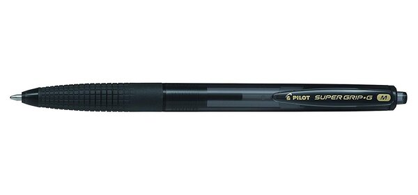 Stylo Bille Rétractable SUPER GRIP G Pointe Moyenne Noir PILOT