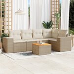 vidaXL Salon de jardin avec coussins 6 Pièces beige résine tressée