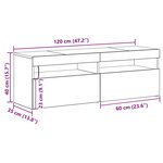 vidaXL Meuble TV Chêne noir 120 x 35 x 40 cm Bois d'ingénierie