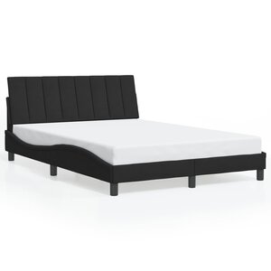 vidaXL Cadre de lit sans matelas Hanko noir 140x190 cm velours