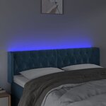 vidaXL Tête de lit à LED Bleu foncé 147x16x78/88 cm Velours